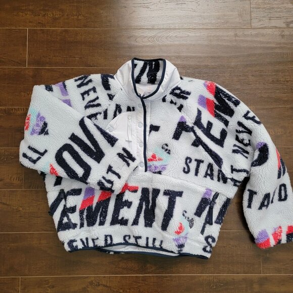 Free People Hit The Slopes Pullover Womens M Fleece Cozy Outdoors Boho Oversized - Picture 3 of 8